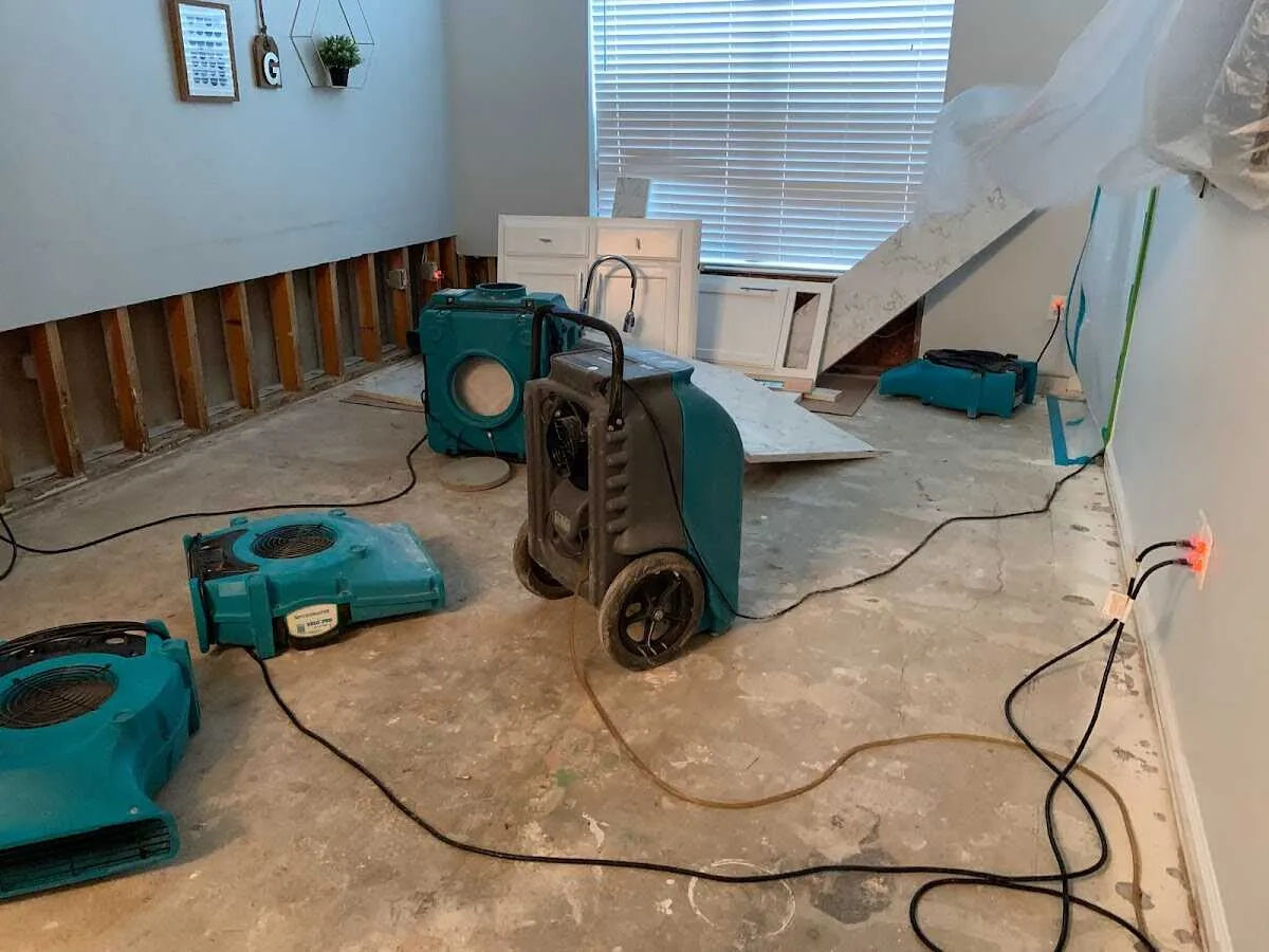 Dehumidifier in flood-cut room for Water Extraction & Removal in Allegan